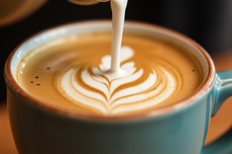 Baristas performing latte art for guests