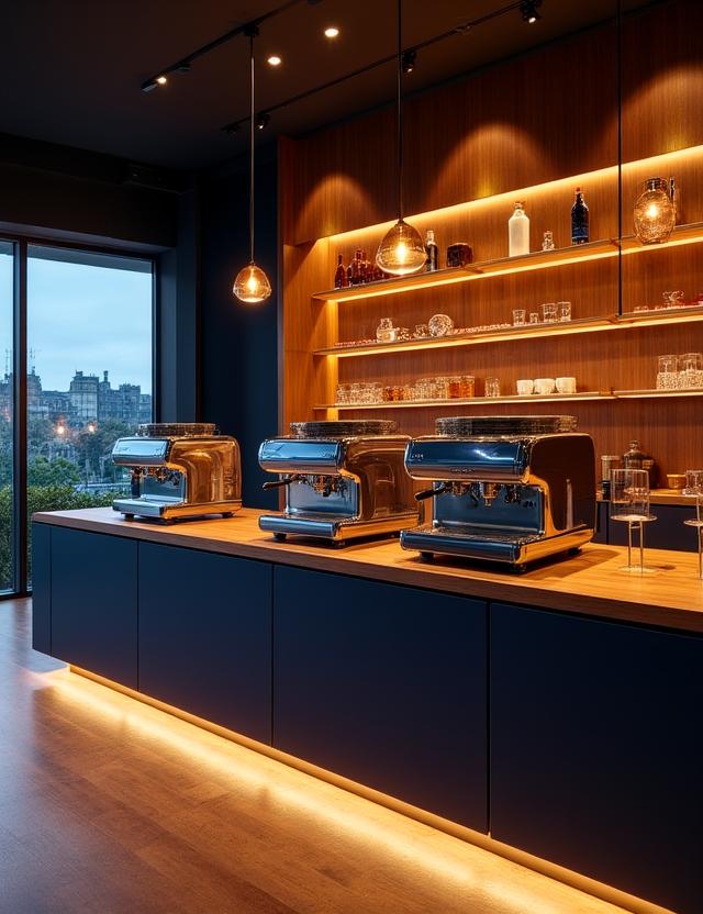 Artisan mobile coffee bar at a corporate event